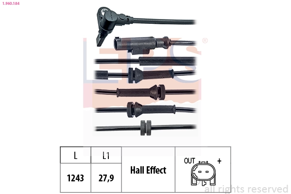 Sensor, wheel speed Made in Italy - OE Equivalent 1.960.184