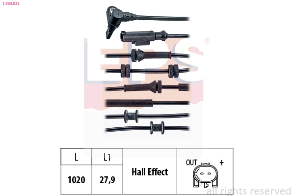 Sensor, wheel speed Made in Italy - OE Equivalent 1.960.021