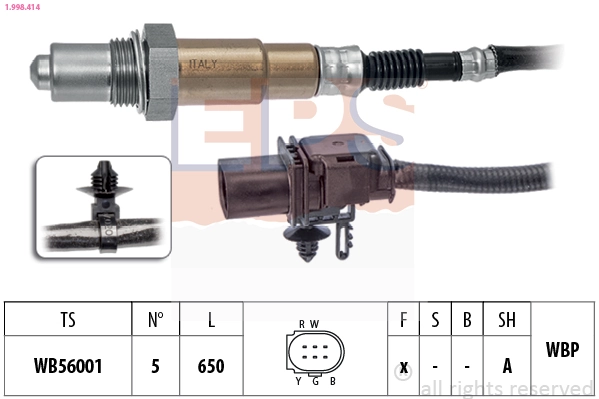 Oxygen Sensor Made in Italy - OE Equivalent 1.998.414