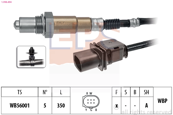 Oxygen Sensor Made in Italy - OE Equivalent 1.998.494