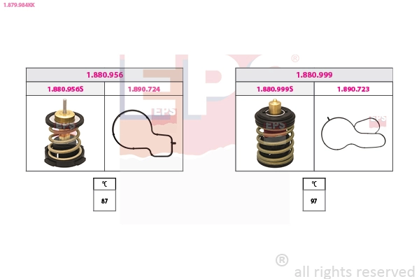 Thermostat, coolant Made in Italy - OE Equivalent 1.879.984KK