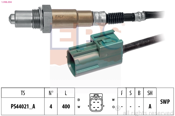 Oxygen Sensor Made in Italy - OE Equivalent 1.998.304