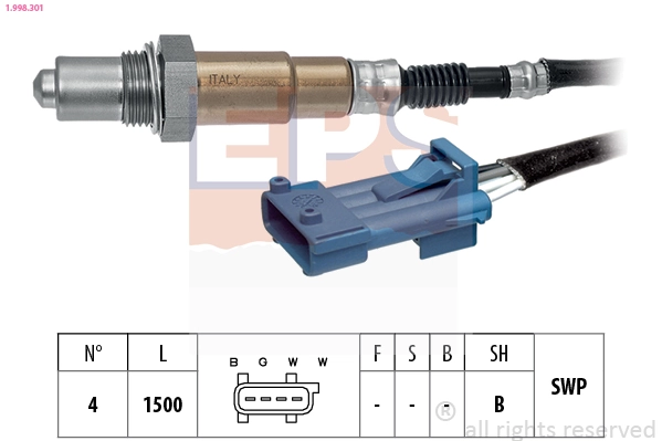 Oxygen Sensor Made in Italy - OE Equivalent 1.998.301