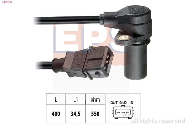 Sensor, crankshaft pulse Made in Italy - OE Equivalent 1.953.222