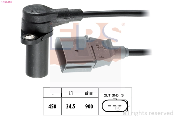 Sensor, crankshaft pulse Made in Italy - OE Equivalent 1.953.383