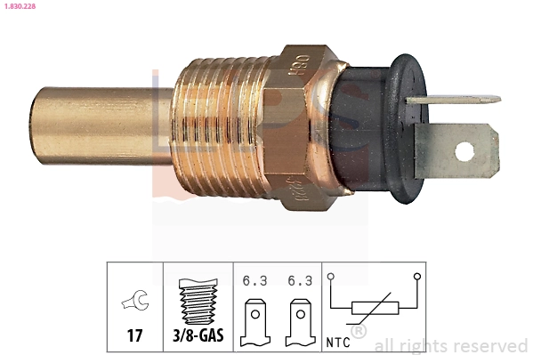 Sensor, coolant temperature Made in Italy - OE Equivalent 1.830.228