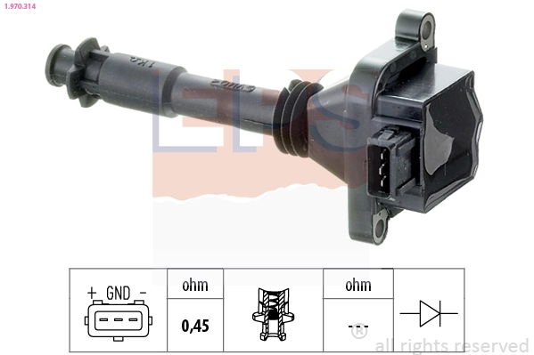 Ignition Coil Made in Italy - OE Equivalent 1.970.314