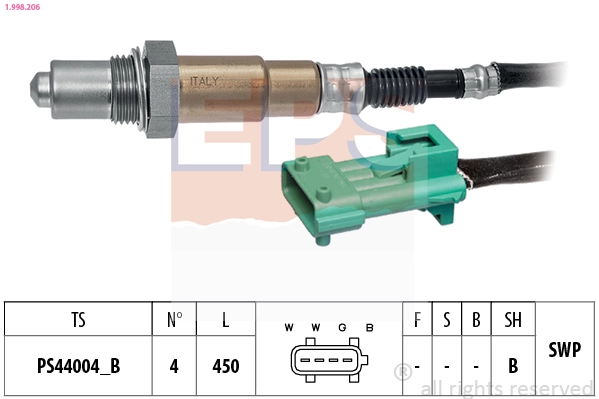 Oxygen Sensor Made in Italy - OE Equivalent 1.998.206