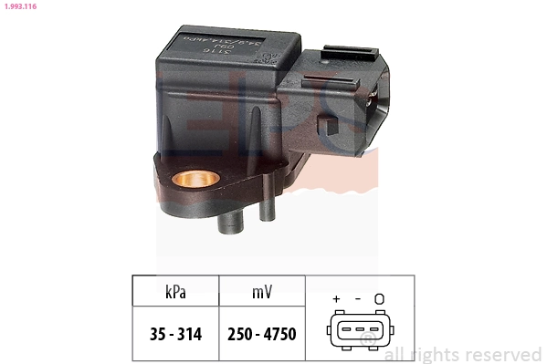 Air Pressure Sensor, altitude adaption Made in Italy - OE Equivalent 1.993.116