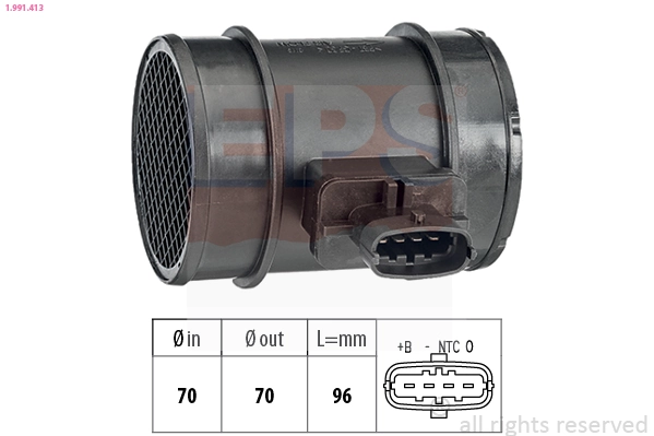 Mass Air Flow Sensor Made in Italy - OE Equivalent 1.991.413