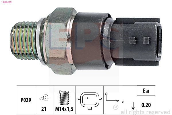 Oil Pressure Switch Made in Italy - OE Equivalent 1.800.189