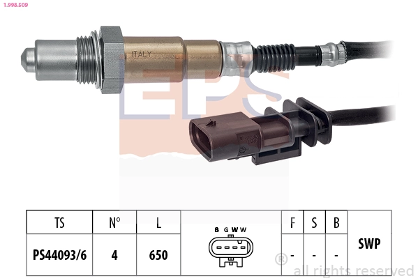 Oxygen Sensor Made in Italy - OE Equivalent 1.998.509