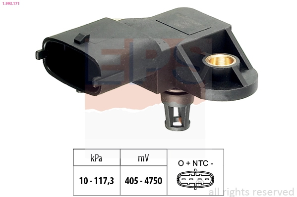 Air Pressure Sensor, altitude adaption Made in Italy - OE Equivalent 1.993.171