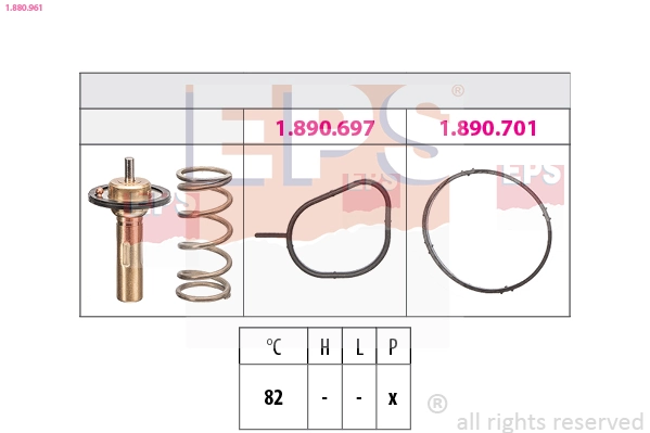 Thermostat, coolant Made in Italy - OE Equivalent 1.880.961