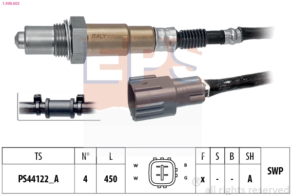 Oxygen Sensor Made in Italy - OE Equivalent 1.998.603