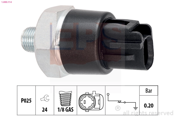 Oil Pressure Switch Made in Italy - OE Equivalent 1.800.114