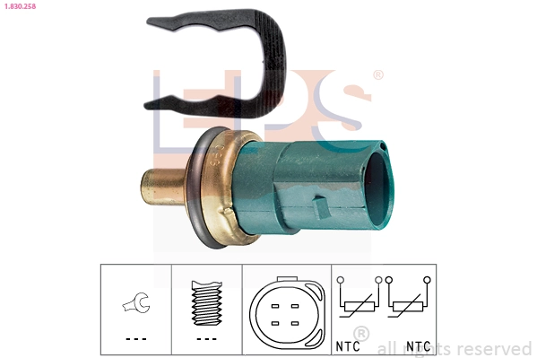 Sensor, coolant temperature Made in Italy - OE Equivalent 1.830.258