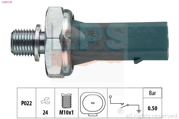 Oil Pressure Switch Made in Italy - OE Equivalent 1.800.139