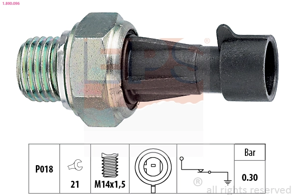 Oil Pressure Switch Made in Italy - OE Equivalent 1.800.096