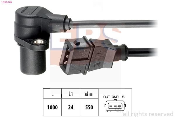 Sensor, crankshaft pulse Made in Italy - OE Equivalent 1.953.228