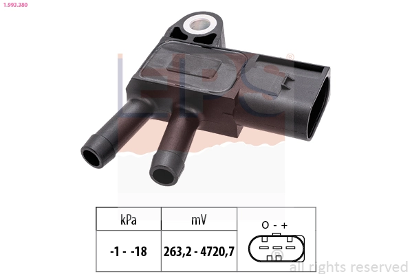 Sensor, exhaust pressure Made in Italy - OE Equivalent 1.993.380