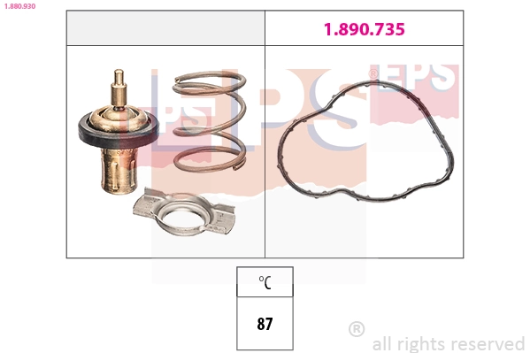 Thermostat, coolant Made in Italy - OE Equivalent 1.880.930
