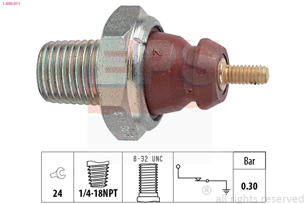 Oil Pressure Switch Made in Italy - OE Equivalent 1.800.011