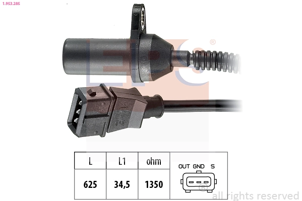 Sensor, crankshaft pulse Made in Italy - OE Equivalent 1.953.285
