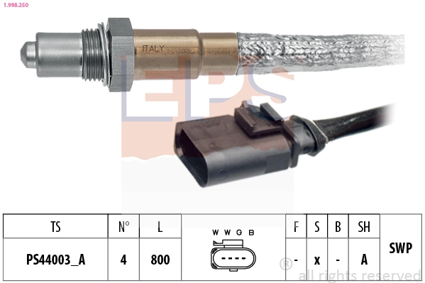 Oxygen Sensor Made in Italy - OE Equivalent 1.998.250