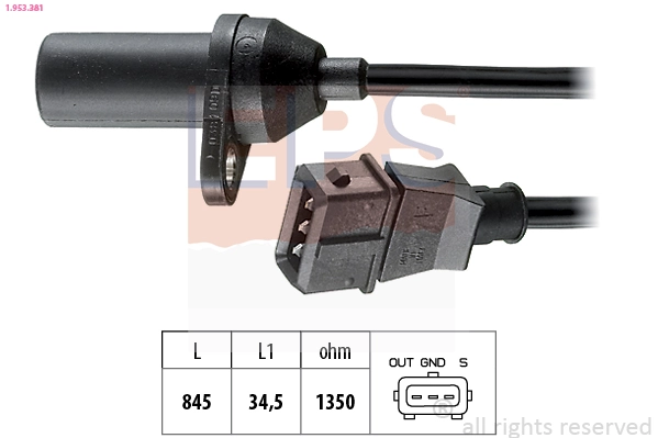 Sensor, crankshaft pulse Made in Italy - OE Equivalent 1.953.381