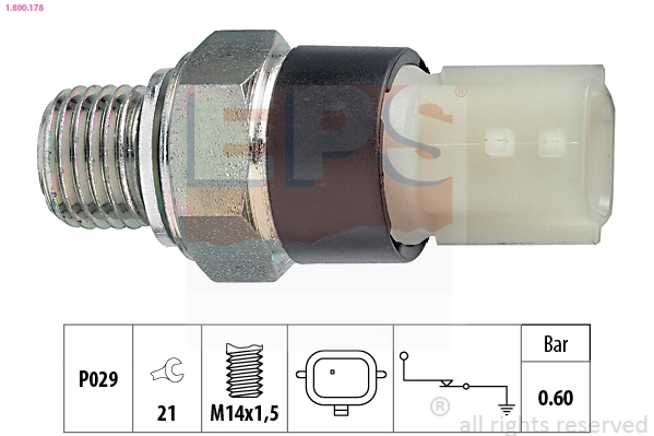 Oil Pressure Switch Made in Italy - OE Equivalent 1.800.178