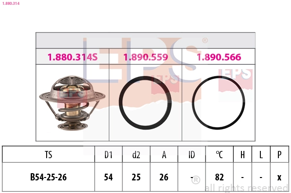 Thermostat, coolant Made in Italy - OE Equivalent 1.880.314