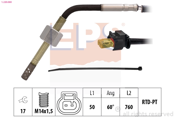 Sensor, exhaust gas temperature Made in Italy - OE Equivalent 1.220.080