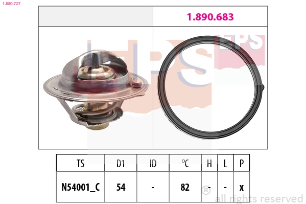 Thermostat, coolant Made in Italy - OE Equivalent 1.880.727