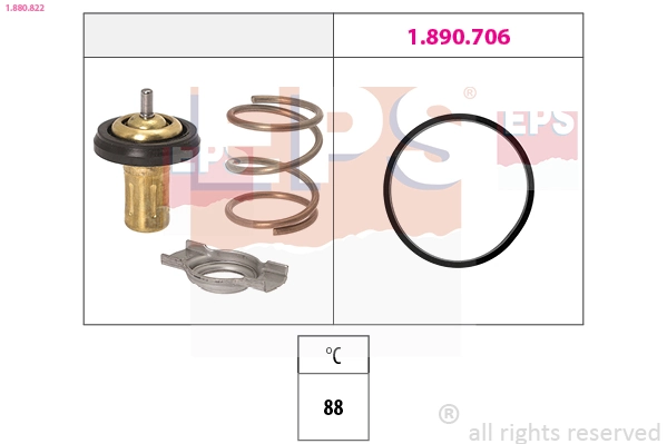 Thermostat, coolant Made in Italy - OE Equivalent 1.880.822