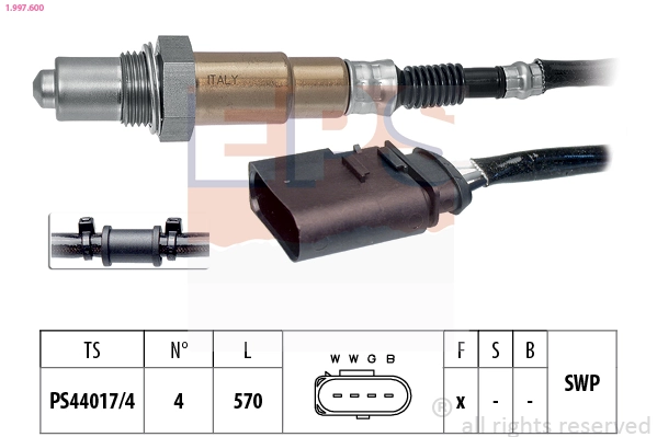 Oxygen Sensor Made in Italy - OE Equivalent 1.997.600