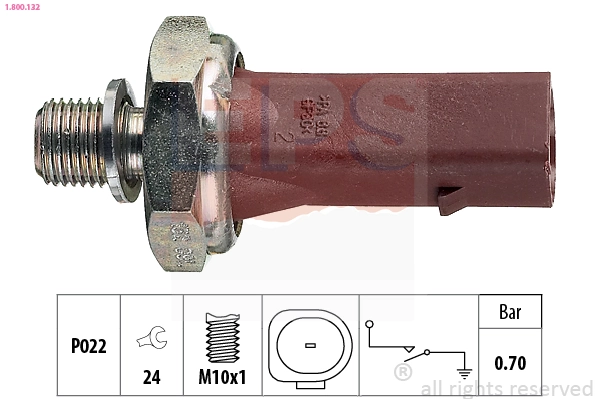 Oil Pressure Switch Made in Italy - OE Equivalent 1.800.132
