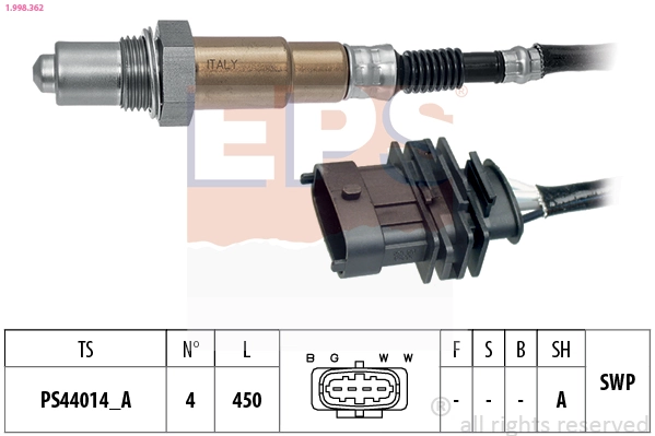 Oxygen Sensor Made in Italy - OE Equivalent 1.998.362
