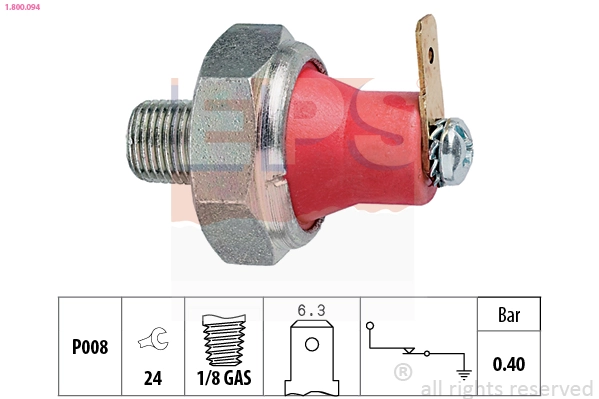 Oil Pressure Switch Made in Italy - OE Equivalent 1.800.094