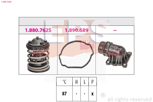 Thermostat, coolant Made in Italy - OE Equivalent 1.880.763K