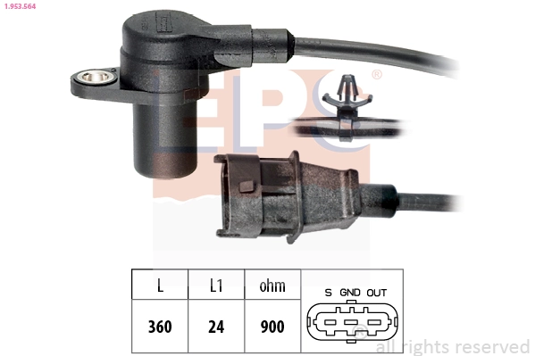 Sensor, crankshaft pulse Made in Italy - OE Equivalent 1.953.564