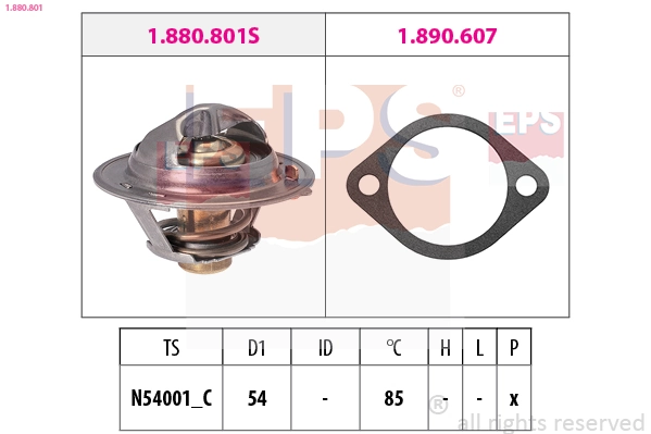 Thermostat, coolant Made in Italy - OE Equivalent 1.880.801