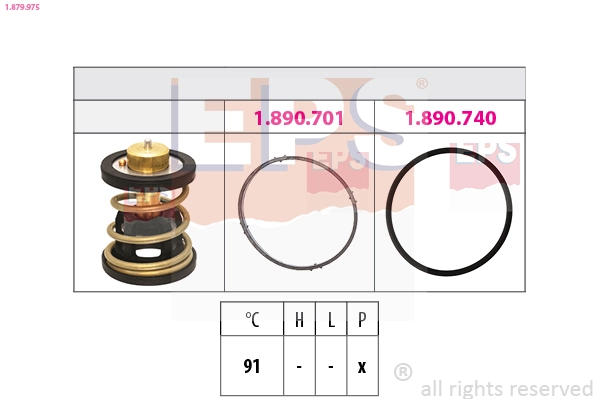 Thermostat, coolant Made in Italy - OE Equivalent 1.879.975