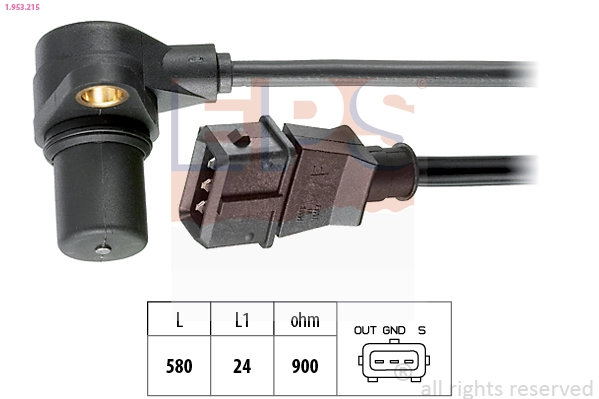 Sensor, crankshaft pulse Made in Italy - OE Equivalent 1.953.215