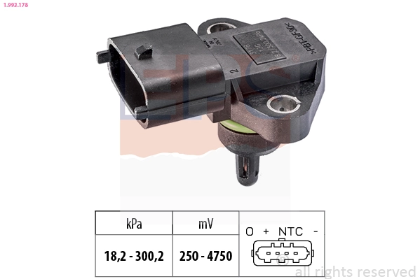 Air Pressure Sensor, altitude adaption Made in Italy - OE Equivalent 1.993.178