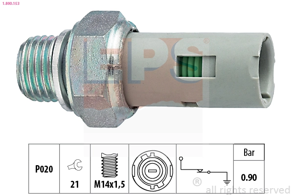 Oil Pressure Switch Made in Italy - OE Equivalent 1.800.153
