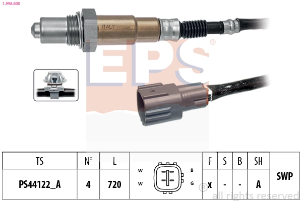 Oxygen Sensor Made in Italy - OE Equivalent 1.998.600
