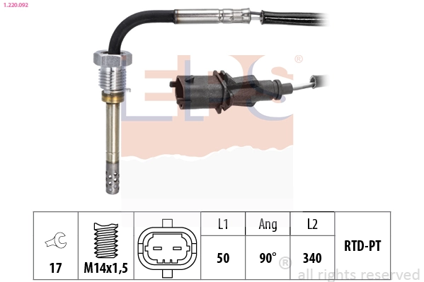 Sensor, exhaust gas temperature Made in Italy - OE Equivalent 1.220.092