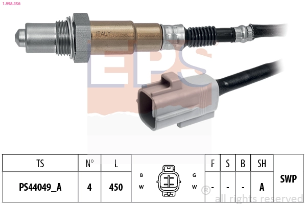 Oxygen Sensor Made in Italy - OE Equivalent 1.998.356