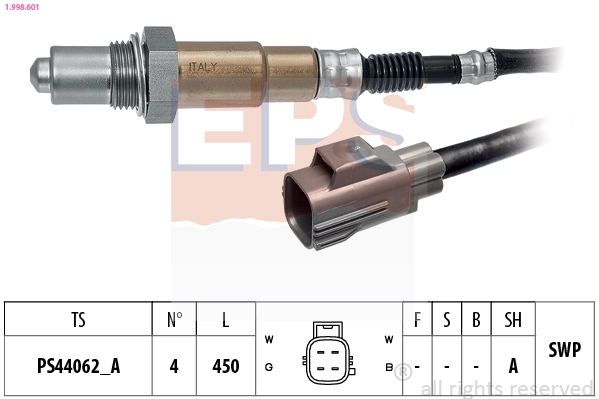Oxygen Sensor Made in Italy - OE Equivalent 1.998.601